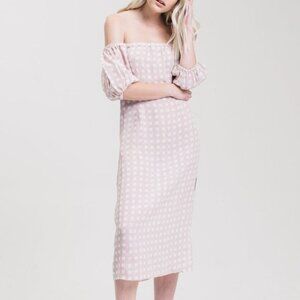 Winston White Lotus Midi Dress in Mauve Gingham
